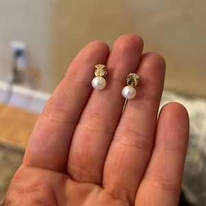 Tous gold pearl earrings